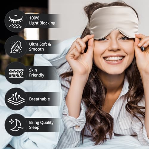 BOKOR Nature Silk Sleep Eye Mask, Sleeping Mask, Dark Circles and Puffiness - Image 3