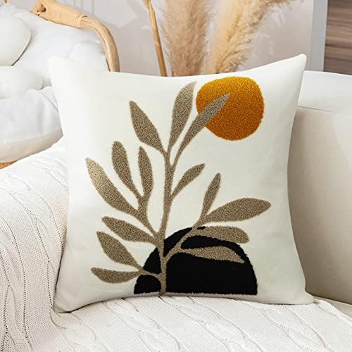 Merrycolor Boho Decorative Throw Pillow Covers 16x16 Tufted Mid Century Modern by Merrycolor
