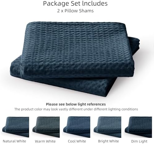 CHUFFED 100% Cotton Waffle Weave Pillowcases 2 Pack Standard Size, 20x26 Inches - Image 6