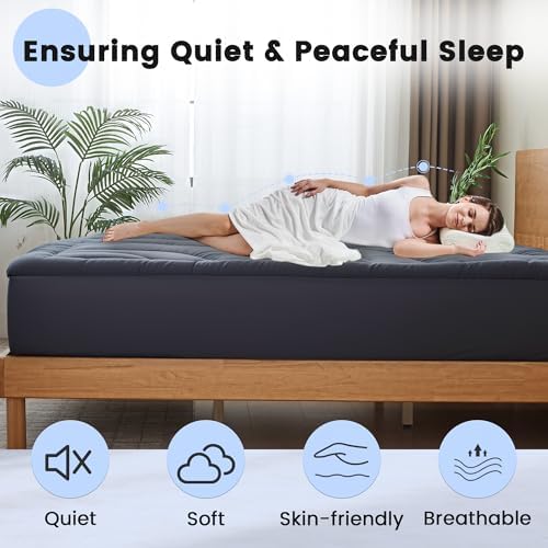 Waterproof Mattress Pad King, Quilted Fitted King Mattress Protector - Image 2