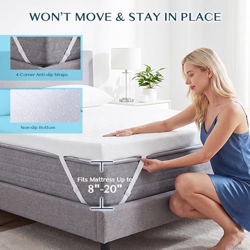 MASVIS 3 Inch Memory Foam Mattress Topper California King Size, Ventilated Gel - Image 3