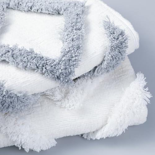 PANOD Soft Chenille Tufted Farmhouse Lumbar Pillow Covers 12x20 Inches Neutral - Image 2