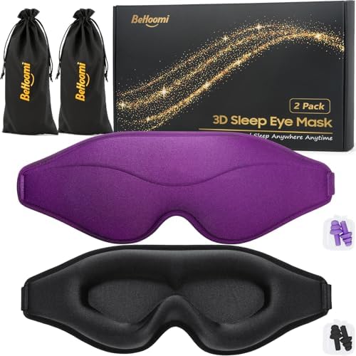 BeHoomi Sleep Mask, 2 Packs Premium Eye Mask by BeHoomi