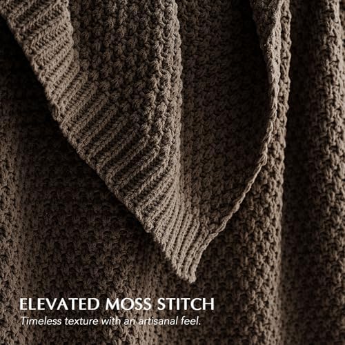 EVERGRACEHOME Chunky Chenille Knit Throw Blanket, 50 x 60, Cocoa Brown - Image 2