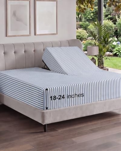 CGK Linens Extra Deep Flex Top Split Head King Fitted Sheet by CGKUnlimited