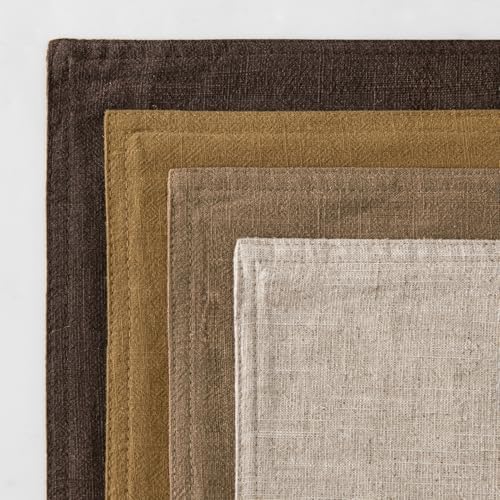 MIULEE Neutral Gold/Brown Boho Linen Pillow Covers 20x20 Inch Pack of 4 - Image 6