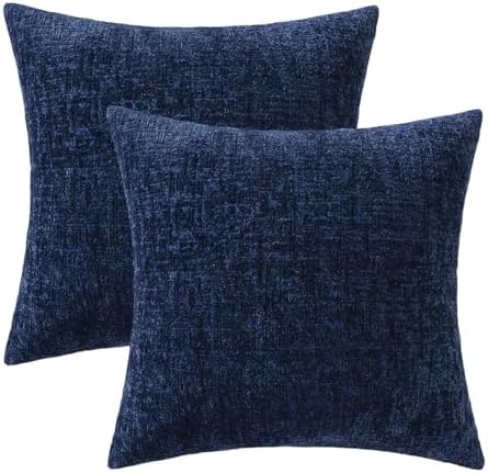 MIULEE Couch Pillow Covers Textured Chenille Home Decor 18x18 Navy Blue - Image 6