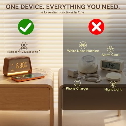 Vivilumens Alarm Clock with White Noise Machine Night Light - Image 2