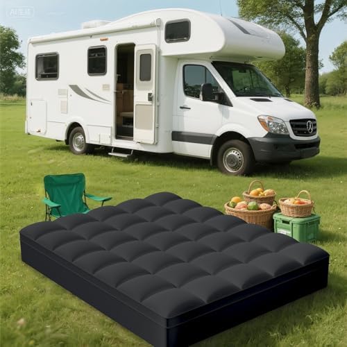 ELEMUSE RV Short Queen Black Mattress Topper, Pillow Top Mattress Pad - Image 3