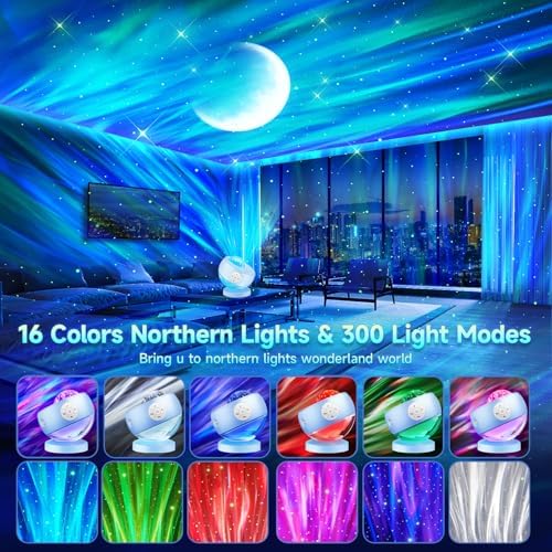 COOLNIGHT Ambient Lighting Sound Machine Aurora Night Light Projector - Image 2