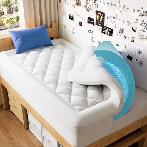 PERLECARE Twin XL Mattress Topper, 4 Inch Mattress Topper Twin XL Plush Support by PERLECARE-Becausewecare%E2%80%A6