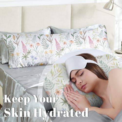 EXQ Home Satin Body Pillowcase for Hair and Skin- Multicolor Printed Flower - Image 3