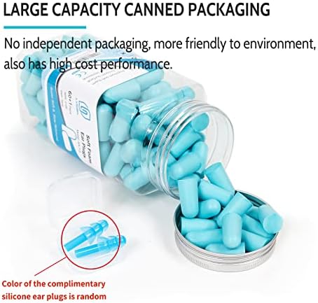LYSIAN Soft Foam Ear Plugs for Sleeping, 60 Pairs, 38dB SNR, Lake Blue - Image 4