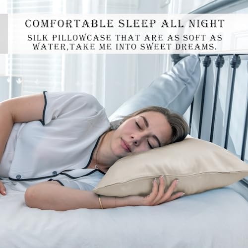 Silk Pillow Cases 2 Pack, Soft Breathable and Sliky Standard Size Pillow Cases - Image 6