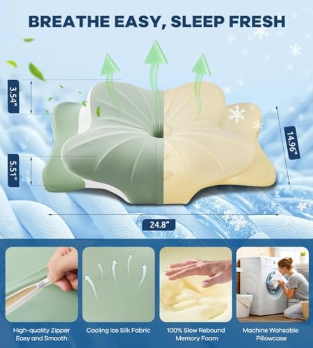 DONAMA Cervical Pillow for Neck and Shoulder Pain Relief, Cooling Contour - Image 5