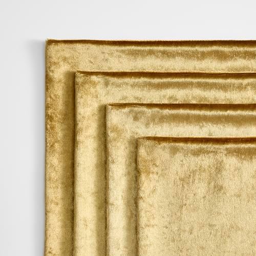 GIGIZAZA Pack of 4 Gold Decorative Velvet Pillow Covers 16x16 - Image 5