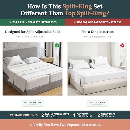 California Design Den 600 Thread Count Split King Sheets, Cool Taupe - Image 2