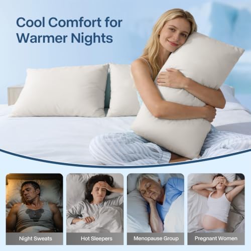 Luxury Cooling Pillowcases Queen Size 2 Pack, Q-Max>0.4 Cool Touch - Image 4