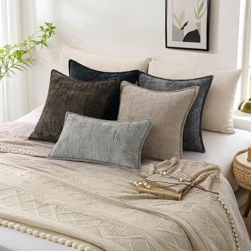 decorUhome Chenille Decorative Throw Pillow Covers 16x16 Set of 2 - Image 6