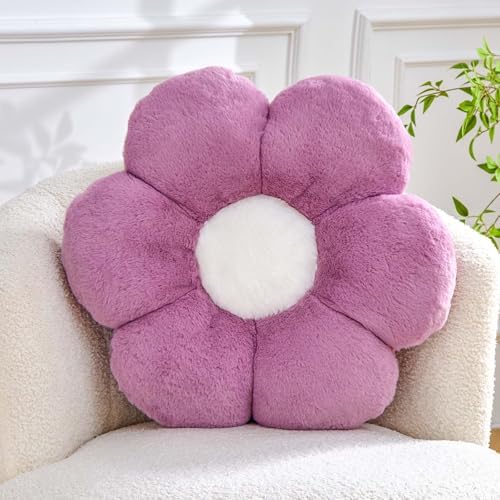 Kcvvcr Dusty Purple Flower Shaped Throw Pillow by Kcvvcr