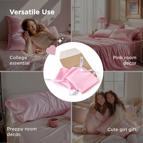 Bedsure Satin Pillowcase 6 Pack Similar to Silk Pillow Cases Standard Size - Image 6
