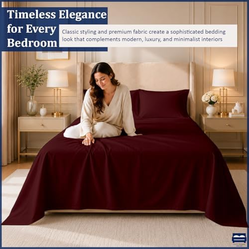 Cottingon 4 Piece Full Sheets Fits 16" Deep, Egyptian Cotton - Image 3