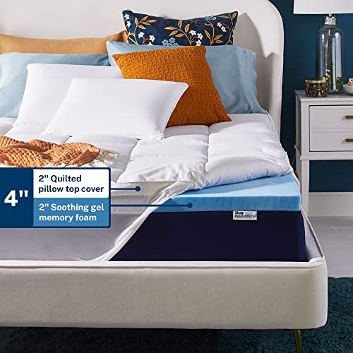 Sleep Innovations Dual Layer 4 Inch Memory Foam Mattress Topper, Queen Size - Image 3
