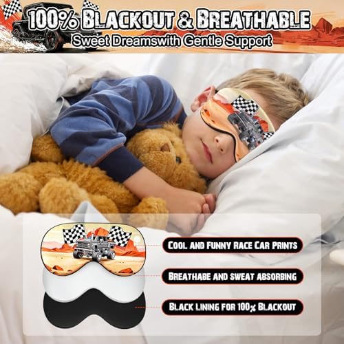 FrgKbTm 2 Pcs Sleep Mask for Kids Boys, Silk Eye Covers for Sleeping, - Image 2