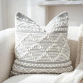 BlissBlush Gray White Decorative Throw Pillow Cover 22X22, Boho Accent Pillow by BlissBlush