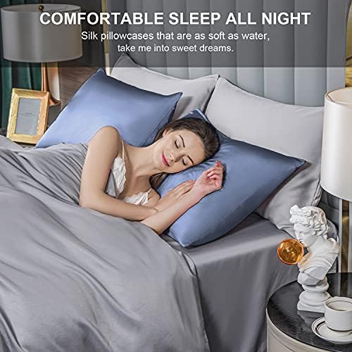 Mulberry Silk Pillowcase for Hair and Skin, Standard Size Cooling Silk Pillow - Image 4