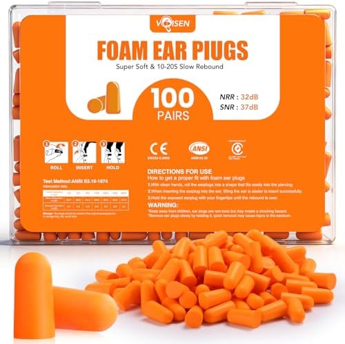 VOISEN 100 Pairs Ear Plugs, EarPlug by VOISEN