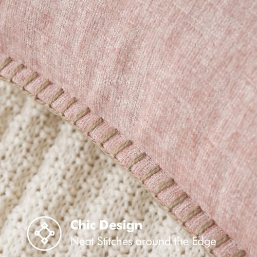 MIULEE Decorative Couch Throw Pillow Covers 20x20 Inch Pink 2 Pack - Image 2