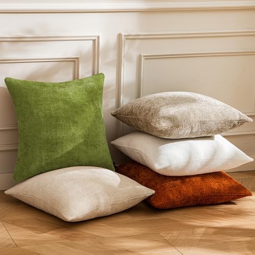 a moment Forest Green Chenille Throw Pillow Covers 12x20 Inch Pack of 2 Modern - Image 5