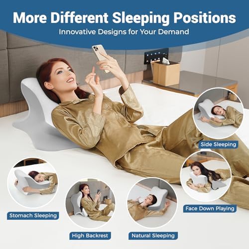 Reading Pillow for Bed, Leaning and Prone, Ergonomic Memory Foam Bed Wedge - Image 6