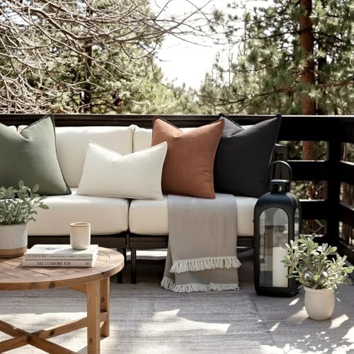 MIULEE Thick Textured Euro Sham Throw Pillow Covers 24x24 Inch Black - Image 6