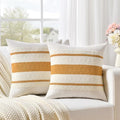 Fancy Homi Set of 2 Mustard Yellow Fall Decorative Throw Pillow Cover 20x20 Inch by Fancy+Homi