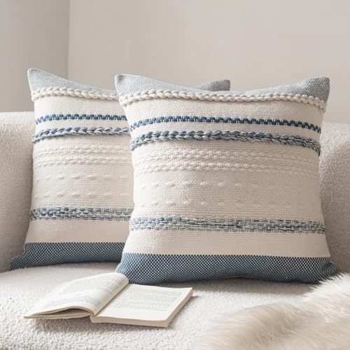 Cethom Boho Throw Pillow Covers 18x18 Inch Set of 2, Accent Cushion Cover by Cethom
