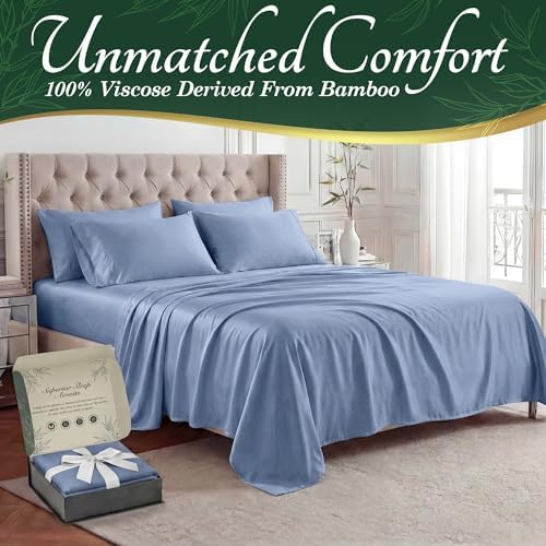 DECOLURE 100% Viscose Derived from Bamboo Sheets, Luxury 6 Pc Set - Image 2