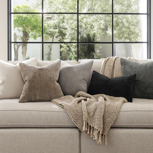 MIULEE Decorative Couch Throw Pillow Covers 20x20 Inch Neutral Khaki 2 Pack - Image 3