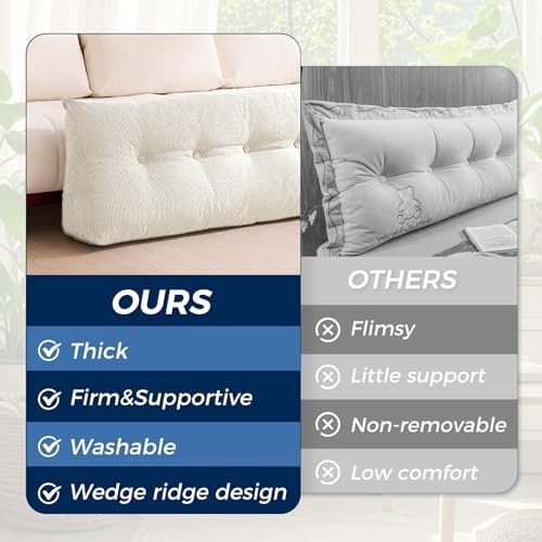 IASEAHK Headboard Pillow Twin, Wedge Pillow Headboard - Image 4