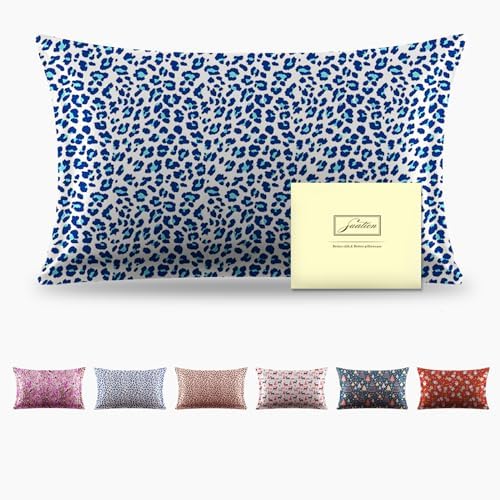 Mulberry Silk Pillowcase for Hair and Skin Standard Size Leopard Print Pillow by Suatien