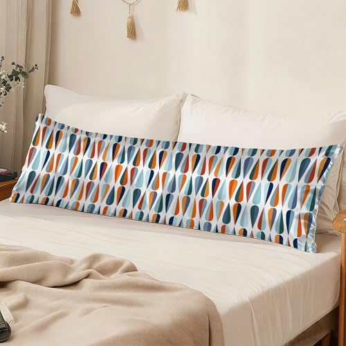 Body Cooling Pillow Cases Cover, Mid-Century Modern Body Pillow Cover Satin - Image 3