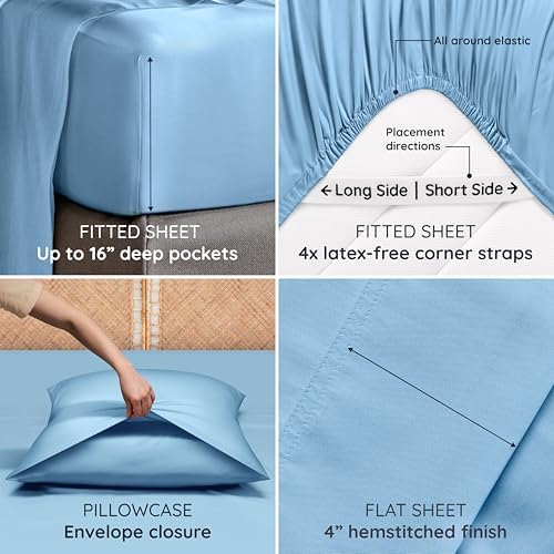Bambaw 4pcs King Size Sheets Set – 100% Viscose Derived from Bamboo Sheets - Image 6