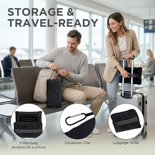 Dot&Dot Travel Pillow and Blanket Set, 2-in-1 Airplane Travel Essentials - Image 6