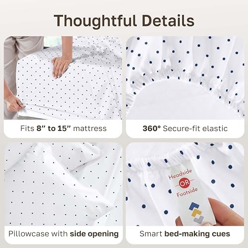 California Design Den Soft 100% Cotton Sateen Twin Size Bed Sheets Set - Image 5