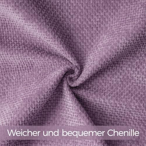 a moment Purple Chenille Throw Pillow Covers 16x16 Inch Pack of 2 Modern - Image 4