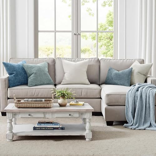 MIULEE Decorative Couch Throw Pillow Covers 20x20 Inch Coastal Blue 2 Pack - Image 2