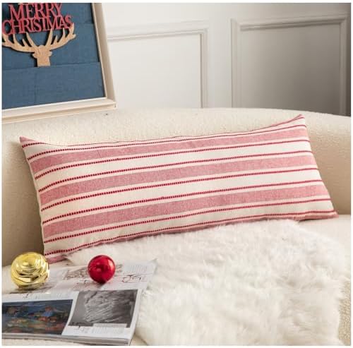 Valentines Lumbar Pillow Covers, Boho Textured Long Accent Pillow Case by Cethom