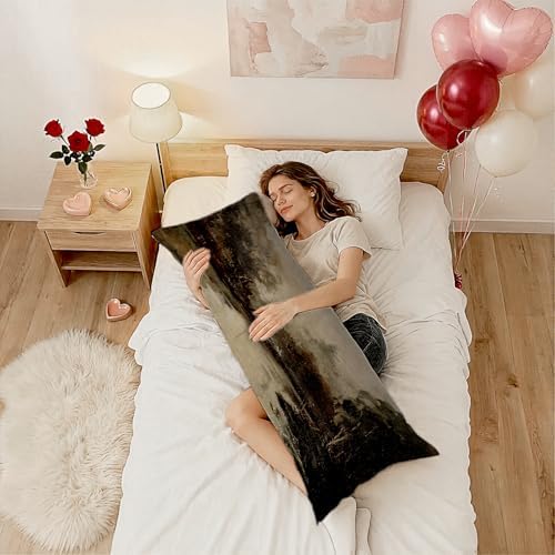 Vintage Moody River Landscape 20x54 Body Pillow Cover, Rustic Farmhouse Country - Image 5