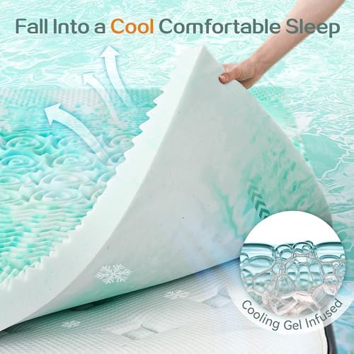 SINWEEK Mattress Topper 5-Zone Memory Foam Mattress Topper Pressure Relieve - Image 5
